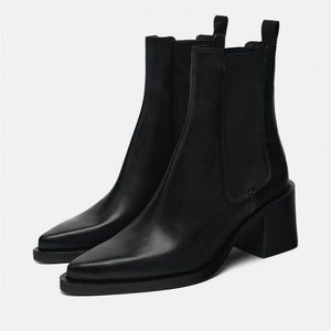 Zara leather boots brand new